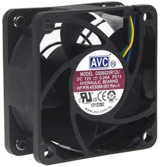 Alt view image 2 of 2 - DS06025R12UAVC 60mm 60x60x25mm DC12V 0.26A 4-Pin 4-Wire Square Cooling Fan, 6025 Server Replacement Fan for Server Chassis Industrial Equipment Heat Dissipation
