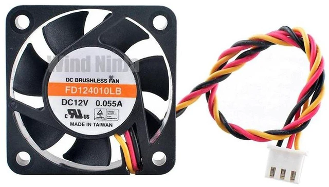 Main image of FD124010LB Mini Cooling Fan 40x40x10mm 4cm, DC 12V 0.055A 4200RPM Ball Bearing Small Replacement Fan for Micro Device Power Supply, Industrial Tiny Equipment Heat Dissipation