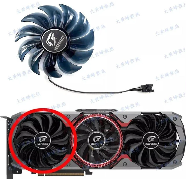 Main image of Single GPU Cooling Fan Replacement for RTX 2070 RTX 2080 RTX 2080 Ti Graphics Card, DC 12V 90mm 4Pin PWM Video Card Cooler Fan for Gaming GPU Heat Dissipation