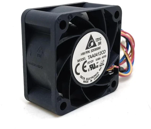 Alt view image 2 of 2 - 2Pcs TAA0412CD 4020 High Speed Cooling Fan, 40x40x20mm 4CM DC 12V 0.60A 4-Wire PWM Temperature Control 13000RPM Mini Axial Fan Replacement for Compact Electronic Equipment