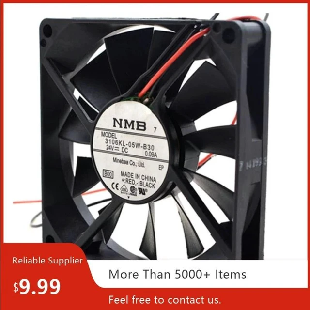 Alt view image 2 of 2 - 3106KL-05W-B30 80x80x15mm 8015 Industrial Cooling Fan, DC 24V 0.09A Dual Ball Bearing Axial Fan Replacement for Frequency Inverter, Power Supply and Industrial Cabinet Heat Dissipation