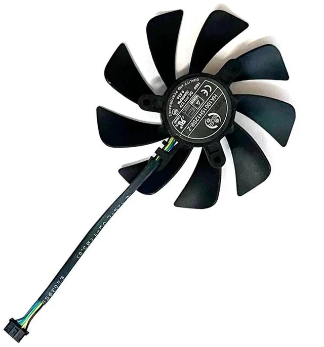 Alt view image 2 of 2 - HA10015H12SB-Z 95mm GPU Graphics Card Cooling Fan, VGA Video Card Cooler Replacement for MSI GeForce RTX 2060 6G, RTX 2070 AERO ITX 8G Gaming GPU, DC 12V 4Pin PWM Heat Dissipation Fan, 1Pc