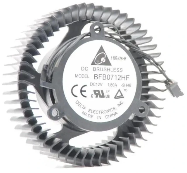 Alt view image 2 of 2 - BFB0712HF 63mm Blade Diameter GPU Cooling Fan, Dual-Ball Bearing Equilateral 38mm Mount Video Card Cooler, DC 12V 4-Pin PWM Replacement Fan for Gaming Graphics Card Heat Dissipation