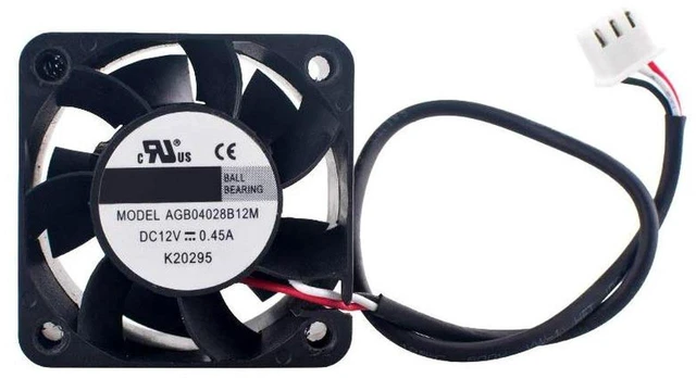 Main image of AGB04028B12M 40x40x28mm 4028 4CM Dual Ball Bearing Cooling Fan 2Pcs Set, DC12V 0.45A 3-Pin Tachometer Replacement Axial Fan for 1U / 2U Server Power Supply and Compact Industrial Equipment Heat
