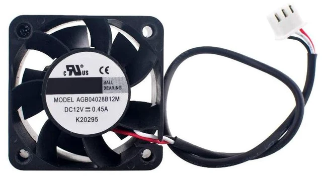 Alt view image 2 of 2 - AGB04028B12M 40x40x28mm 4028 4CM Dual Ball Bearing Cooling Fan 2Pcs Set, DC12V 0.45A 3-Pin Tachometer Replacement Axial Fan for 1U / 2U Server Power Supply and Compact Industrial Equipment Heat