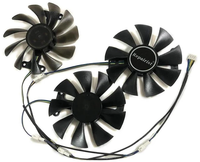 Main image of 3Pcs GPU Graphics Card Cooling Fan Set GAA8S2U GA91S2H, Video Card Cooler Replacement Fans for RX 5700XT RX 580 8G D5 Game ACE PA, 4-Pin PWM Gaming GPU Heat Dissipation Fan Kit