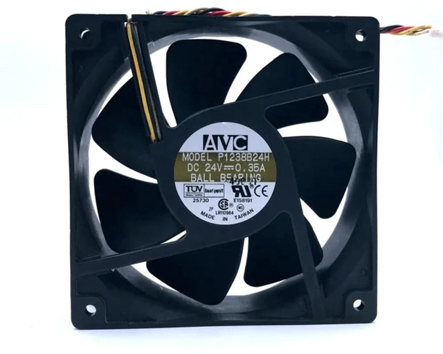 Alt view image 2 of 2 - P1238B24H 120mm 24V 0.35A 4-Pin PWM Cooling Fan, 120x120x38mm DC Brushless Axial Fan, High Airflow CPU Cooler Replacement for Gaming PC, Server Rack, Industrial Equipment Heat Dissipation
