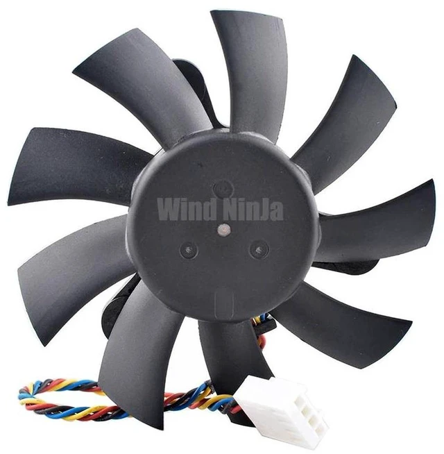 Main image of AFB0812MB-00 75mm 4-Pin Dual Ball Bearing Cooling Fan, 43mm Hole Spacing DC 12V 0.60A Axial Fan, High Airflow Replacement Cooler for Integrated Graphics Cards and CPU Heat Dissipation