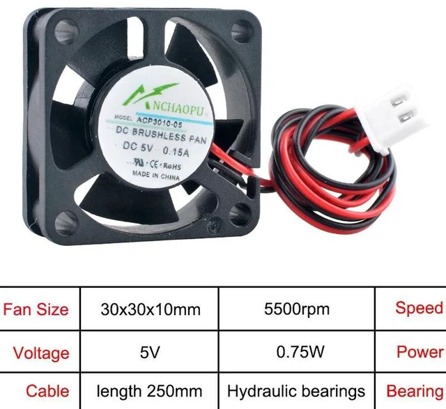 Alt view image 2 of 2 - FAL3F24LHSB DC24V 0.15A 50x20mm Projector Drum Cooling Fan, 50*20MM Brushless Blower Fan Replacement for Projector Color Wheel, Optical Module Heat Dissipation
