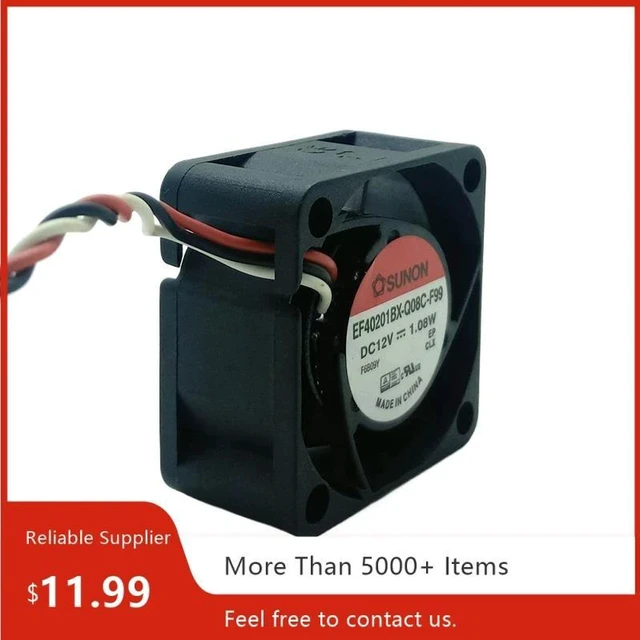 Alt view image 2 of 2 - EF40201BX-Q08C-F99 40mm 4020 DC 12V 3-Pin High Speed Cooling Fan, 2 Pieces Set Brushless Axial Fan Replacement for Server, Switch, Power Supply and Network Equipment Heat Dissipation