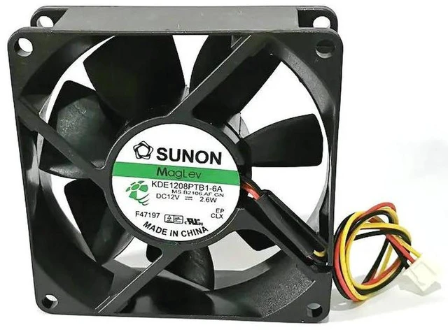 Main image of KDE1208PTB1-6A 8025 80x80x25mm DC 12V 2.6W 3-Wire Cooling Fan, Brushless Axial Fan Replacement for PC Chassis, Power Supply, Industrial Cabinet Heat Dissipation