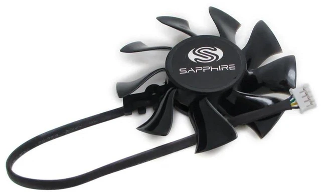 Main image of 75mm 4-Pin 4-Wire FD8015U12D VGA GPU Cooling Fan, PWM Graphics Card Replacement Fan Compatible with Sapphire HD5850, HD4860, HD6850, HD4870 Video Cards