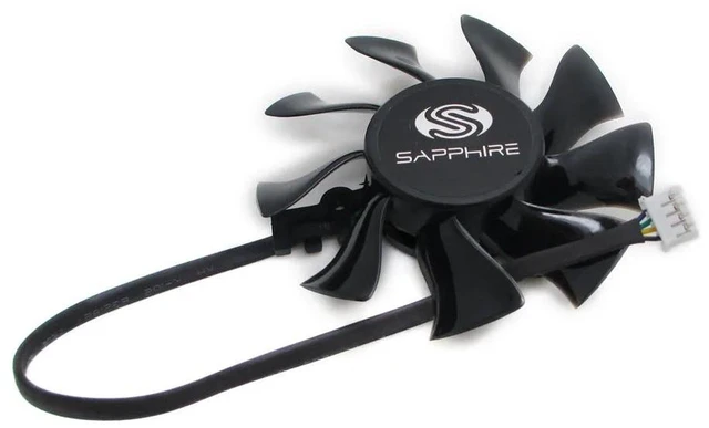 Alt view image 2 of 2 - 75mm 4-Pin 4-Wire FD8015U12D VGA GPU Cooling Fan, PWM Graphics Card Replacement Fan Compatible with Sapphire HD5850, HD4860, HD6850, HD4870 Video Cards