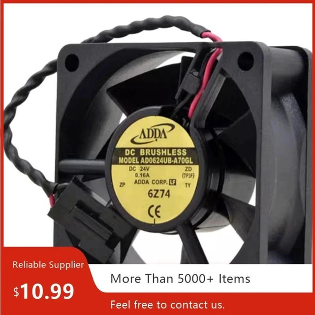 Alt view image 2 of 2 - AD0624UB-A70GL Industrial Cooling Fan, 60x60x25mm DC 24V 0.16A Dual Ball Bearing Axial Fan, Replacement Fan for Frequency Converter, Industrial Cabinet, Server Heat Dissipation