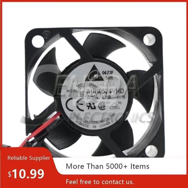 Alt view image 2 of 2 - AUB0524VHD Dual Ball Cooling Fan, 50x50x20mm DC 24V 0.15A Axial Fan, Replacement Fan for Industrial Devices, Frequency Converter, Power Cabinet Heat Dissipation