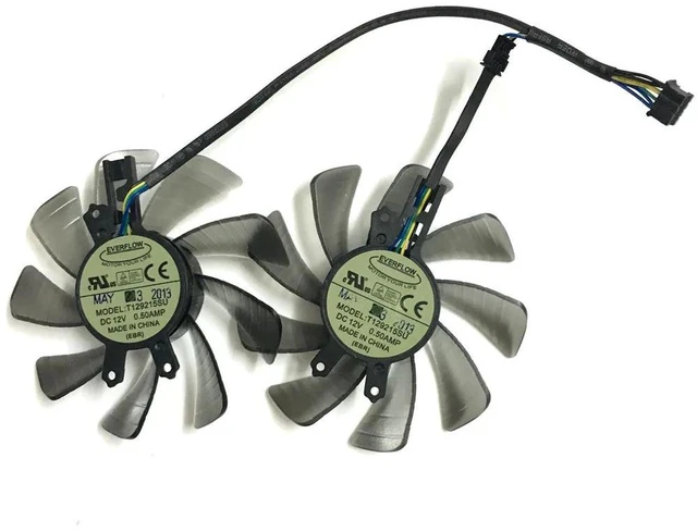 Alt view image 2 of 2 - Graphics Card Cooling VGA Cooler Fan, T129215SU Replacement GPU Fan 2 Units/Set, Suitable for GTX 660 / 660TI / 670 / 680 Graphics Card, VGA Card Heat Dissipation Repair