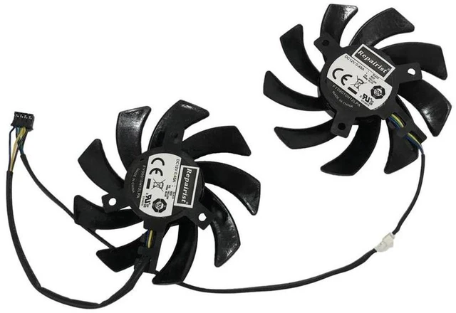 Main image of FY09010H12LPA GPU Cooling Fan, Graphics Card VGA Cooler 2 Units/Set, Replacement Fan Suitable for XFX R9 285 280 290 290X 280X RX 480 RX 470 Graphics Card Heat Dissipation Repair