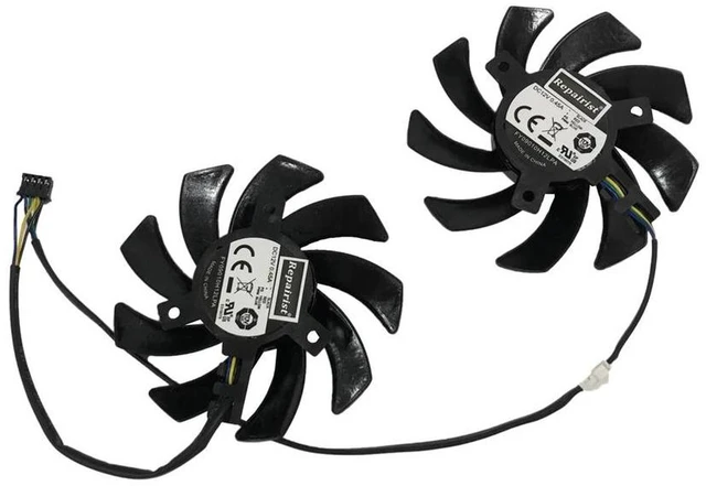 Alt view image 2 of 2 - FY09010H12LPA GPU Cooling Fan, Graphics Card VGA Cooler 2 Units/Set, Replacement Fan Suitable for XFX R9 285 280 290 290X 280X RX 480 RX 470 Graphics Card Heat Dissipation Repair