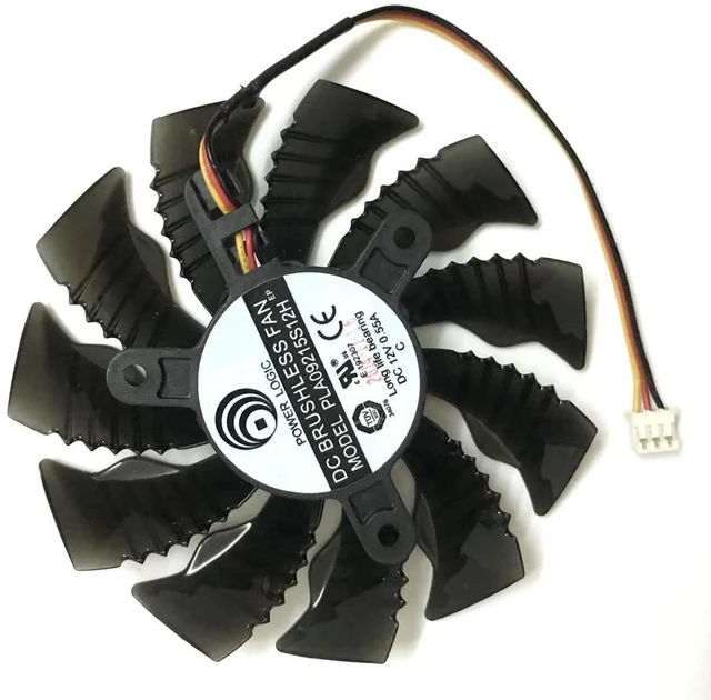 Alt view image 2 of 2 - PLA09215S12H 3-Pin VGA GPU Cooler, 82mm Graphics Card Cooling Fan, Replacement Fan Suitable for GTX 1660, 1650, 1660S, 1660Ti MINI ITX OC Graphics Card Heat Dissipation Repair