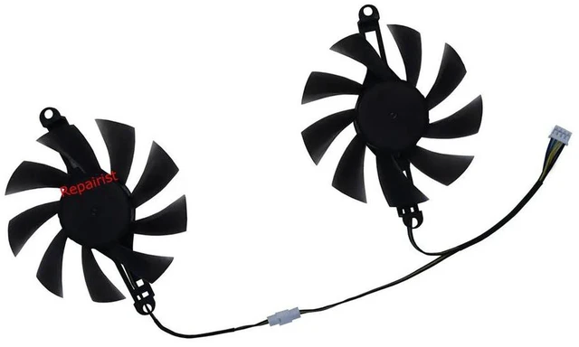 Alt view image 2 of 2 - XY-D09015B Graphics Card Fan GPU Cooler 2 Units/Set, Replacement Fan for RX 580 8G D5 256BIT, RX 6600M 8GB, Can Replace HP9015B VGA Fan for Graphics Card Heat Dissipation Repair