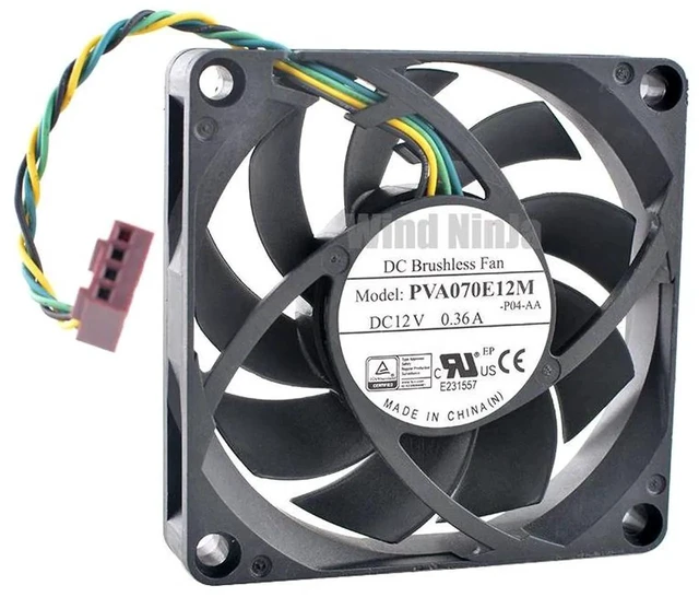 Alt view image 2 of 2 - FA09025H12LPB 9025 9CM Round CPU Cooling Fan, 90×90×25mm DC12V 0.36A 4-Wire PWM Silent Axial Fan, Replacement Round Frame Fan for CPU Heatsink Heat Dissipation