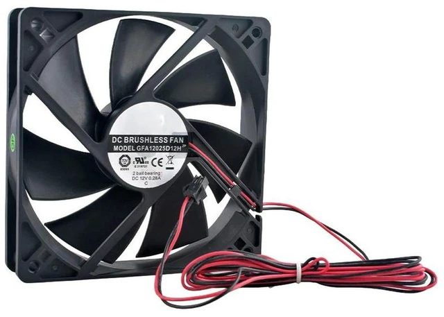 Main image of GFA12025D12H 120mm High Speed Cooling Fan DC12V 0.28A 120x120x25mm Dual Ball Bearing Brushless Axial Fan for PC Case Power Supply Industrial Cabinet Ventilation