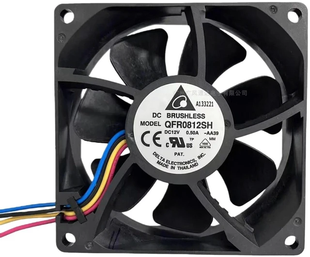Main image of QFR0812SH 80x25mm Axial Cooling Fan DC12V 0.50A 4-Wire PWM Dual Ball Bearing Fan, High Speed Replacement Cooling Fan for Server, Industrial Equipment Ventilation Heat Dissipation