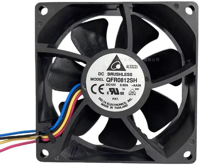 Alt view image 2 of 2 - QFR0812SH 80x25mm Axial Cooling Fan DC12V 0.50A 4-Wire PWM Dual Ball Bearing Fan, High Speed Replacement Cooling Fan for Server, Industrial Equipment Ventilation Heat Dissipation