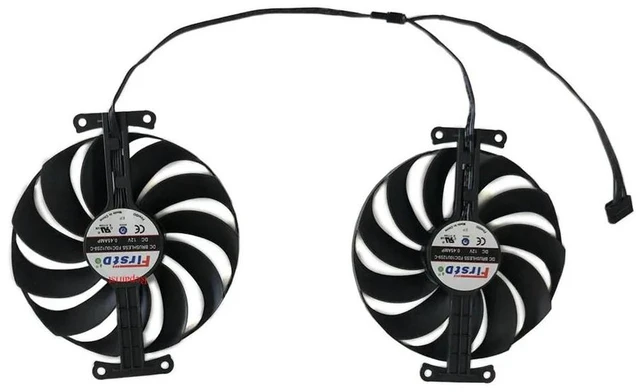 Alt view image 2 of 2 - FDC10U12S9-C Graphics Card Cooling Fan 2Pcs/Set VGA Cooler Replacement Fan for Dual RTX 3070 8G, RTX 3060Ti 8G OC, RTX 3060 12G Gaming GPU, DC12V High Speed GPU Cooling Fan