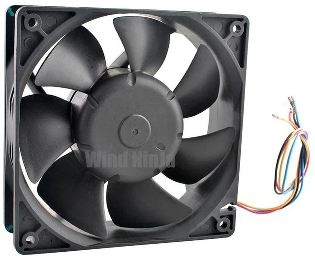 Alt view image 2 of 2 - AFB1212VHE 120x120x38mm Server Chassis Cooling Fan DC12V 0.90A 4-Pin PWM Dual Ball Bearing High Airflow Axial Fan 12cm Replacement Fan for Computer Hardware Heat Dissipation