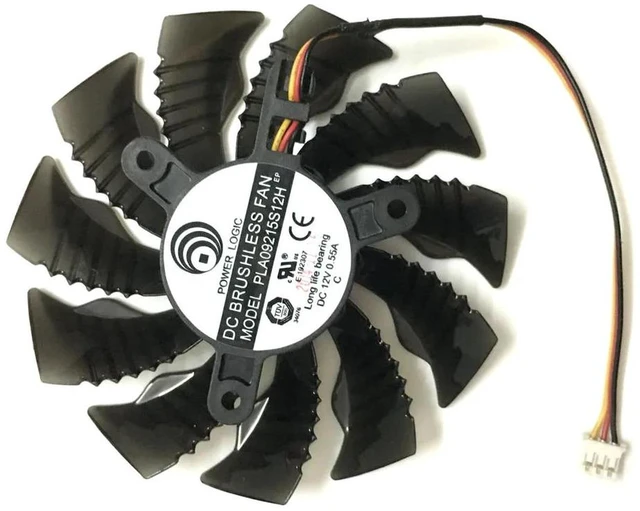 Alt view image 2 of 2 - PLA09215S12H 3-Pin GPU VGA Graphics Card Cooling Fan, Replacement Cooler for GTX960, GTX970 MINI-ITX, R7 360 2GB Gaming Video Card, DC12V Fan for Graphics Card Heat Dissipation