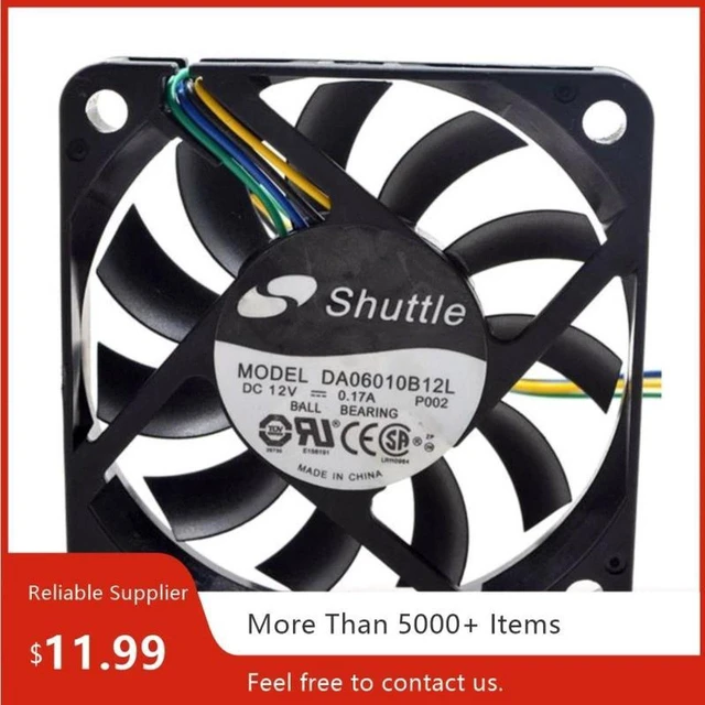 Main image of DA06010B12L 6010 Ultra-Thin Axial Cooling Fan 60x60x10mm DC12V 0.17A 4-Wire PWM Dual Ball Bearing High Airflow Replacement Fan for Industrial Control, Heat Sink and Compact Electronic Equipment Heat