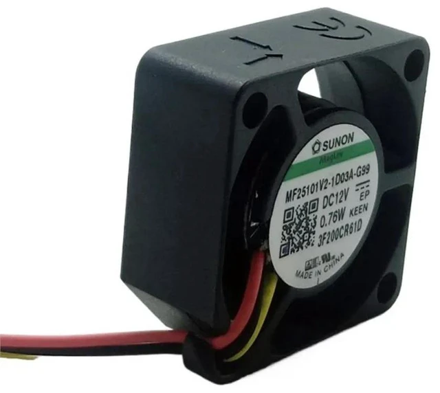 Alt view image 2 of 2 - MF25101V2-1D03A-G99 Miniature Cooling Fan 25mm 25x25x10mm DC12V Axial Fan Replacement, Compact 2510 Small Fan for Electronics, Server and Tiny Device Heat Dissipation