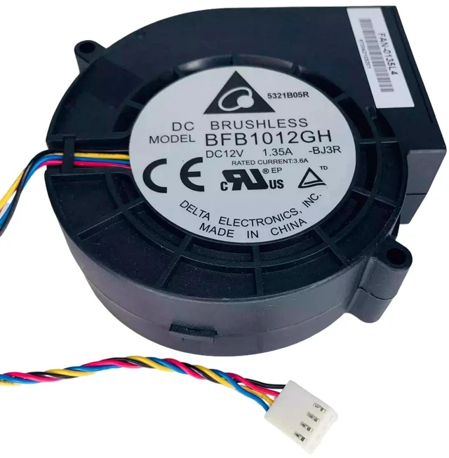 Alt view image 2 of 2 - BFB1012GH Replacement 9cm Industrial Blower Cooling Fan, DC12V 1.35A 3600RPM 25.42CFM Turbine Fan, 97x94x33mm Centrifugal Blower for Industrial Equipment Heat Dissipation