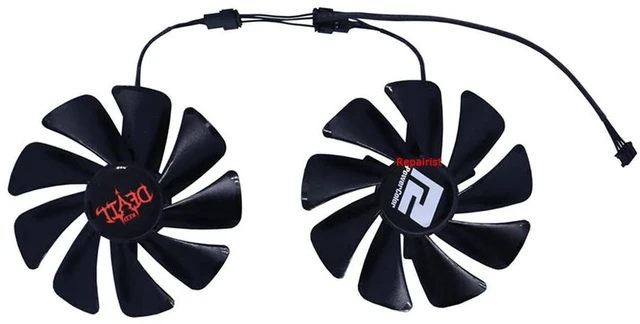 Alt view image 2 of 2 - 2 Units/Set FD10015M12D Graphics Card Cooling Fan, 95mm GPU Replacement Cooler Fan Compatible with FD10015H12S, for Powercolor RX 6600 XT Red Devil, VGA Video Card Heat Dissipation