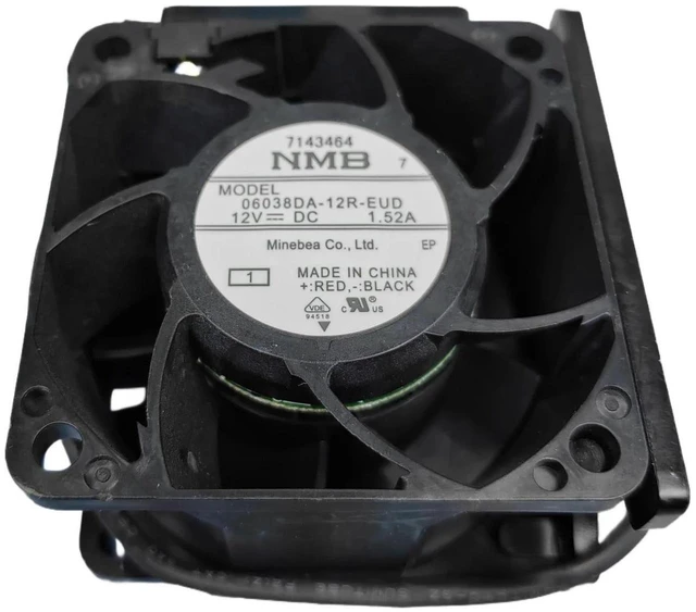 Main image of 06038DA-12R-EUD Replacement 6038 4-Wire PWM Industrial Cooling Fan, DC12V 1.52A 15000RPM 60x60x38mm High Speed Dual Ball Bearing Brushless Fan for Cabinet, Server and High Heat Load Equipment Heat