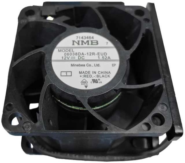 Alt view image 2 of 2 - 06038DA-12R-EUD Replacement 6038 4-Wire PWM Industrial Cooling Fan, DC12V 1.52A 15000RPM 60x60x38mm High Speed Dual Ball Bearing Brushless Fan for Cabinet, Server and High Heat Load Equipment Heat