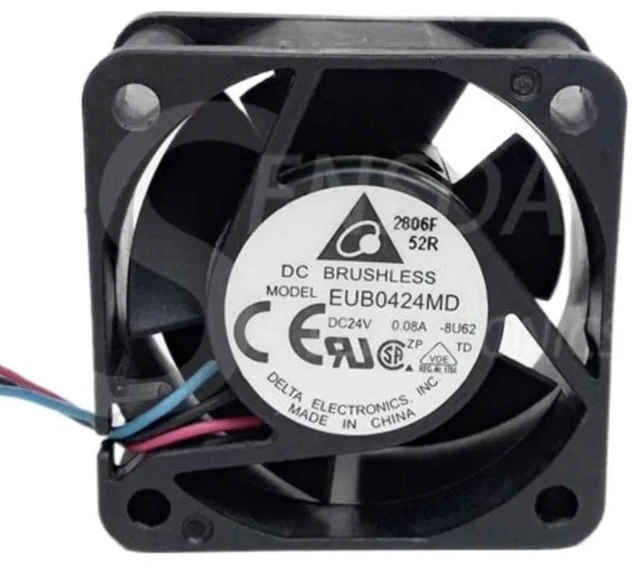 Alt view image 2 of 2 - EUB0424MD Replacement 4020 Axial Cooling Fan, DC24V 0.08A 40x40x20mm 3-Wire Brushless Square Fan for Inverter, Industrial PC IPC System, Control Cabinet and Compact Industrial Equipment Heat Dissipati