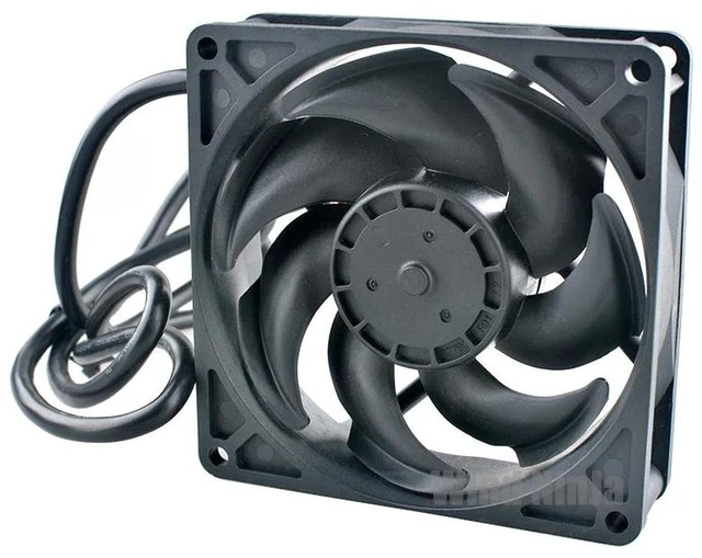 Alt view image 2 of 2 - QFR0912VJ-00 Replacement 92mm 9.2CM 4-Pin Waterproof Axial Cooling Fan, DC12V 0.60A Dual Ball Bearing Fan for CPU, Photovoltaic Inverter, Outdoor Industrial Equipment Heat Dissipation