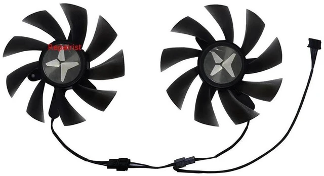 Alt view image 2 of 2 - GA92S2H Replacement Graphics Card Cooling Fan, 2 Units/Set GPU Video Card Cooler Compatible with Radeon RX 6600XT 8G X, RX 6650 XT 8G-X, 92mm 4-Pin Brushless Fan for GPU Heat Dissipation