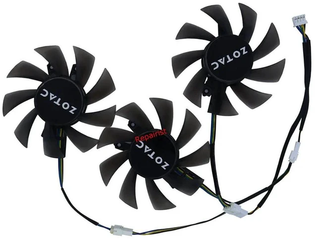 Alt view image 2 of 2 - GA82S2H Replacement GPU Cooling Fan, 3 Units/Set DIY VGA Cooler for RTX 3060 12GD GE PRO, RTX2060 6G, RTX3060Ti 8G & GTX1660 SUPER Gaming Graphics Cards, DC12V Brushless Fan