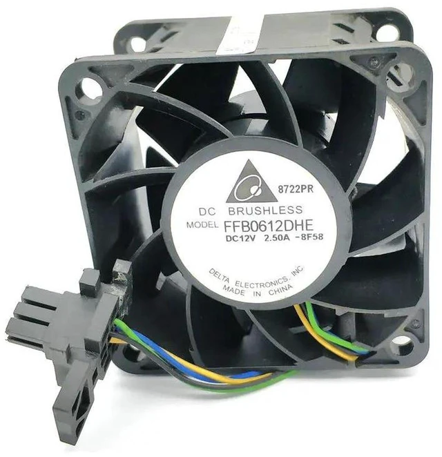 Main image of FFB0612DHE 6038 High Speed Axial Cooling Fan, 60x60x38mm 6CM DC12V 2.5A 4-Pin PWM Replacement Fan, Delta Heavy Duty Industrial Fan for Servers, Inverters, Power Supplies & High Heat Load Devices