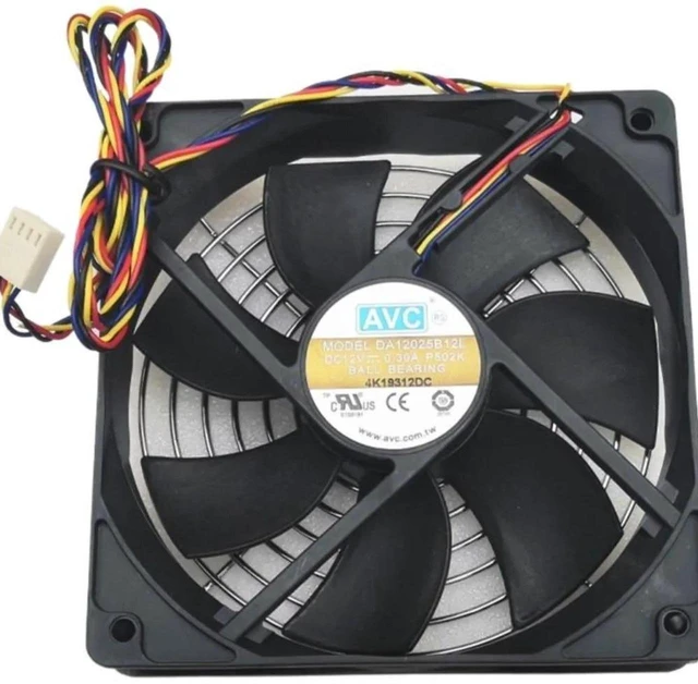 Main image of DA12025B12L 12025 PWM Chassis Axial Cooling Fan, 120x120x25mm 12CM DC12V 0.30A 4-Wire Speed Control Dual Ball Bearing Replacement Fan, Quiet High Airflow Fan for PC Case, Server Cabinet & Industrial