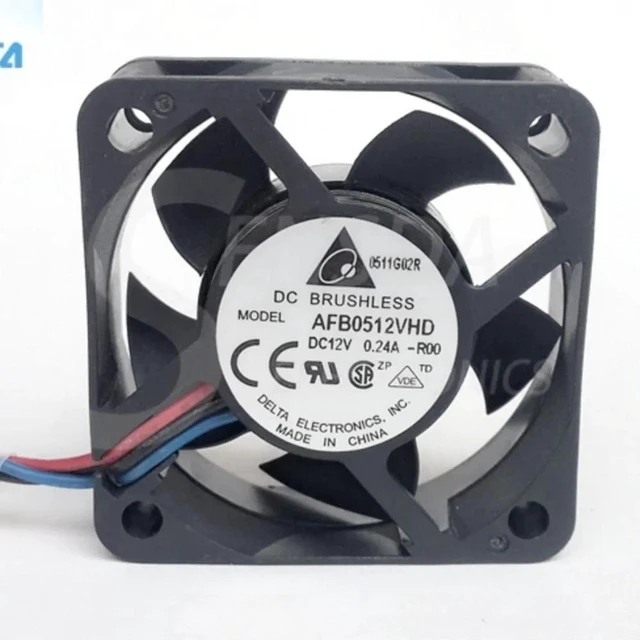 Alt view image 2 of 2 - AFB0512VHD-R00 5025 Axial Cooling Fan, 50x50x20mm 5CM DC12V 0.24A 3-Pin Locked Rotor Alarm Signal Fan, Delta High Static Pressure Replacement Fan for Server, Power Supply & Industrial Equipment Repair