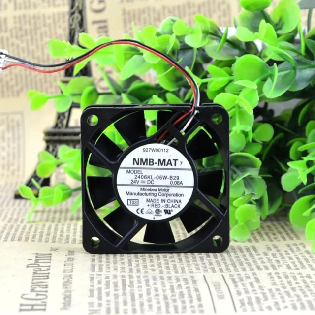 Alt view image 2 of 2 - 2406KL-05W-B29 60mm 6CM DC Brushless Cooling Fan, 60*60*20MM, DC24V 0.08A, 3-Wire High Efficiency Axial Fan Replacement for Inverter, Industrial Cabinet, Electronic Equipment Heat Dissipation