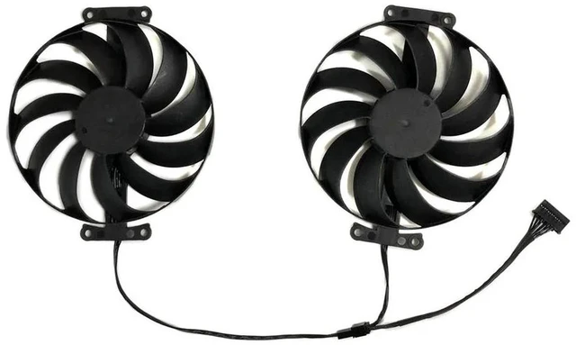 Alt view image 2 of 2 - CF1010U12S GPU Cooling Fan Set 2Pcs/Set, VGA Cooler Replacement for DUAL RTX 3070 8G, DUAL RTX 3060Ti 8G OC, RTX 3060 12G Gaming Graphics Card, 95mm PWM Video Card Fan for GPU Heat Dissipation Repair
