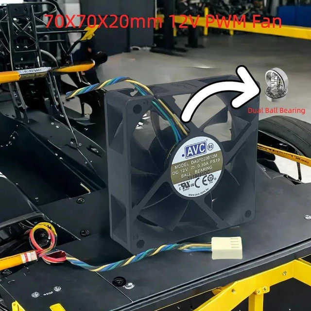Main image of DA07020B12M 7020 70mm Silent DC Brushless CPU Cooling Fan 70*70*20mm DC12V 4-Wire PWM Dual Ball Bearing Axial Fan Replacement for Desktop CPU, Industrial Equipment Heat Dissipation Repair Part
