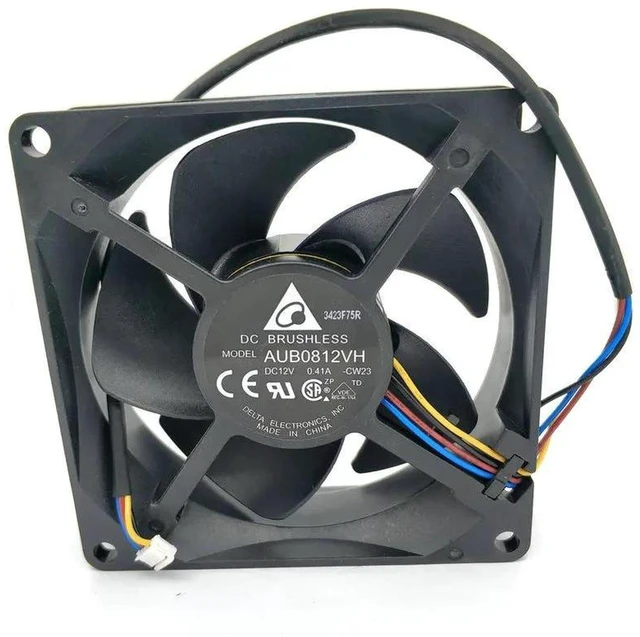 Main image of AUB0812VH 8025 80mm DC Brushless Cooling Fan 80×80×25mm DC12V 0.41A 4-Wire Axial Fan with Alarm Signal, Replacement for Server Power Supply Industrial Cabinet Electronic Equipment Heat Dissipation