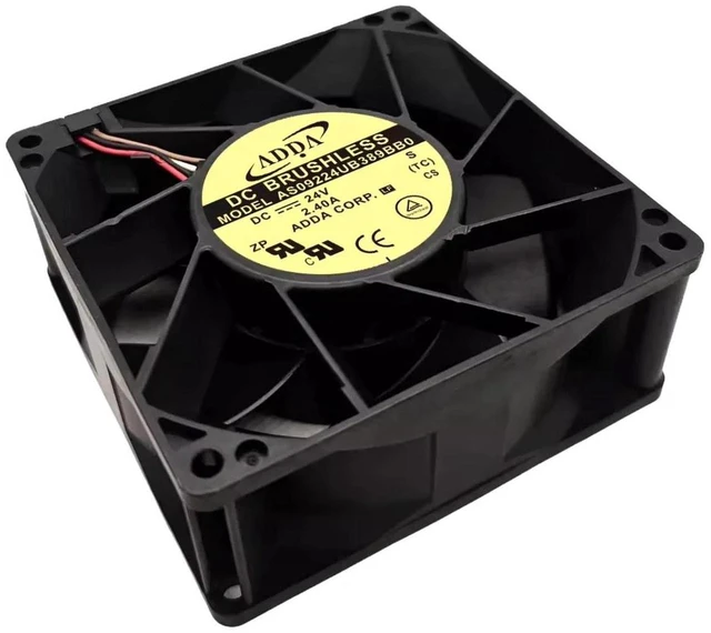 Main image of AS09224UB389BB0 9238 92mm DC Brushless Cooling Fan 92x92x38mm DC24V 26W 10300RPM 4-Wire PWM High Speed Axial Fan Replacement for Industrial Cabinet Server High Density Equipment Heat Dissipation Repai