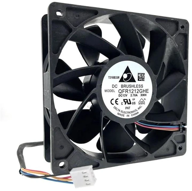Main image of QFR1212GHE 12038 120mm High Speed Mining Rig Cooling Fan 120×120×38mm DC12V 6000RPM 4Pin PWM Dual Ball Bearing Axial Fan Replacement for Bitcoin GPU Miner Cabinet Heat Dissipation Repair Part